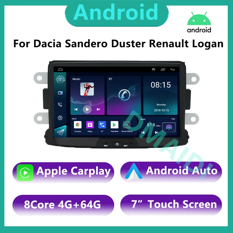 

Navigation Radio Android 12 Car Multimedia Player Carplay 7" Auto GPS For Dacia Sandero Duster Renault Captur Lada Xray 2 Logan