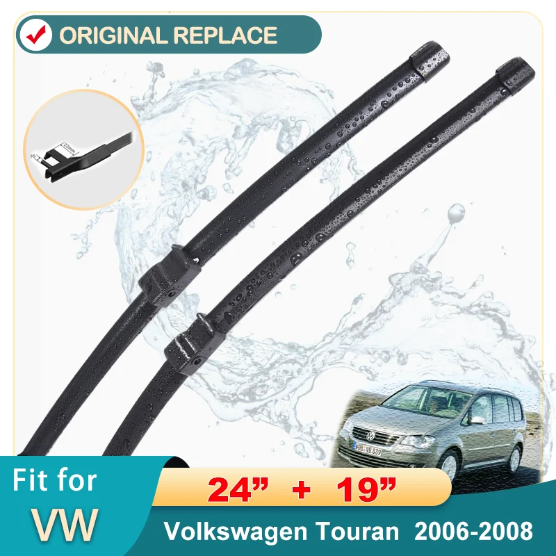 

Car Wiper Blade Front Window Windscreen Windshield Wipers Blades Arm Auto Accessories For Volkswagen Touran 24"+19" 2006-2008