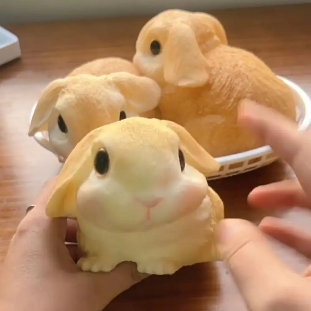 Simpatico coniglio grande a rimbalzo lento giocattolo da spremere cartone animato simulazione colorata coniglio da spremere giocattoli animale morbido coniglio agitarsi giocattolo per bambini
