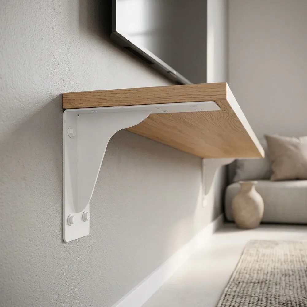 Invisible Floating For Tv Bracket White 6-18 Inch High Load Reinforced Support Compatible With Wall Mounted Cabinet Furni
