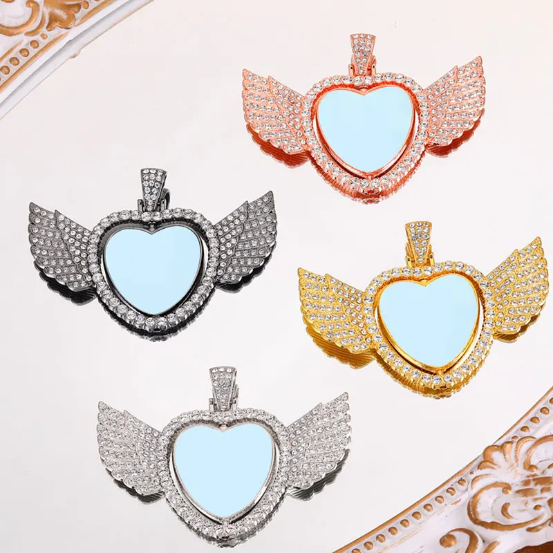 

1set Double Sided Sublimation Pendant Bezels 25mm Heart Cabochon Base For DIY Thermal Transfer Jewelry Making Accessories