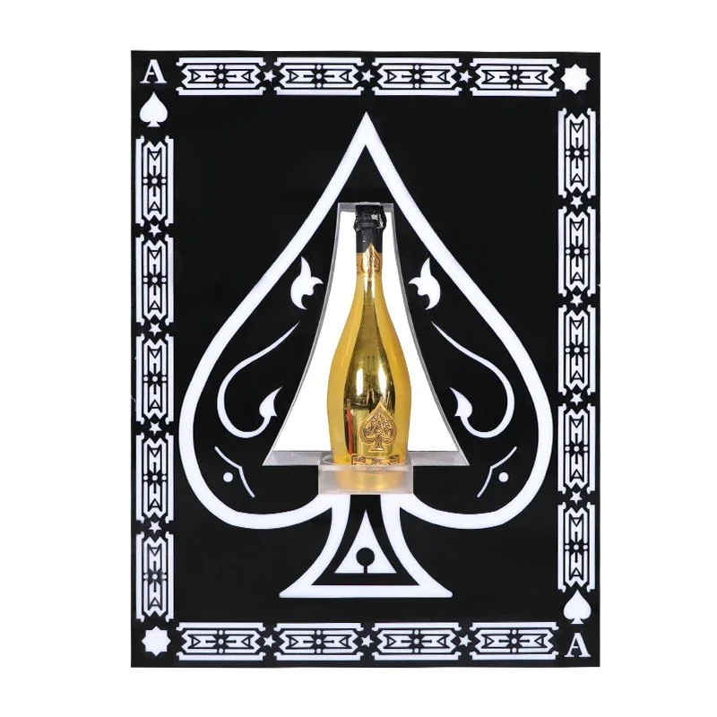 LED luminous spades A bar night KTV charging acrylic advertising party card wine props bar hand placard