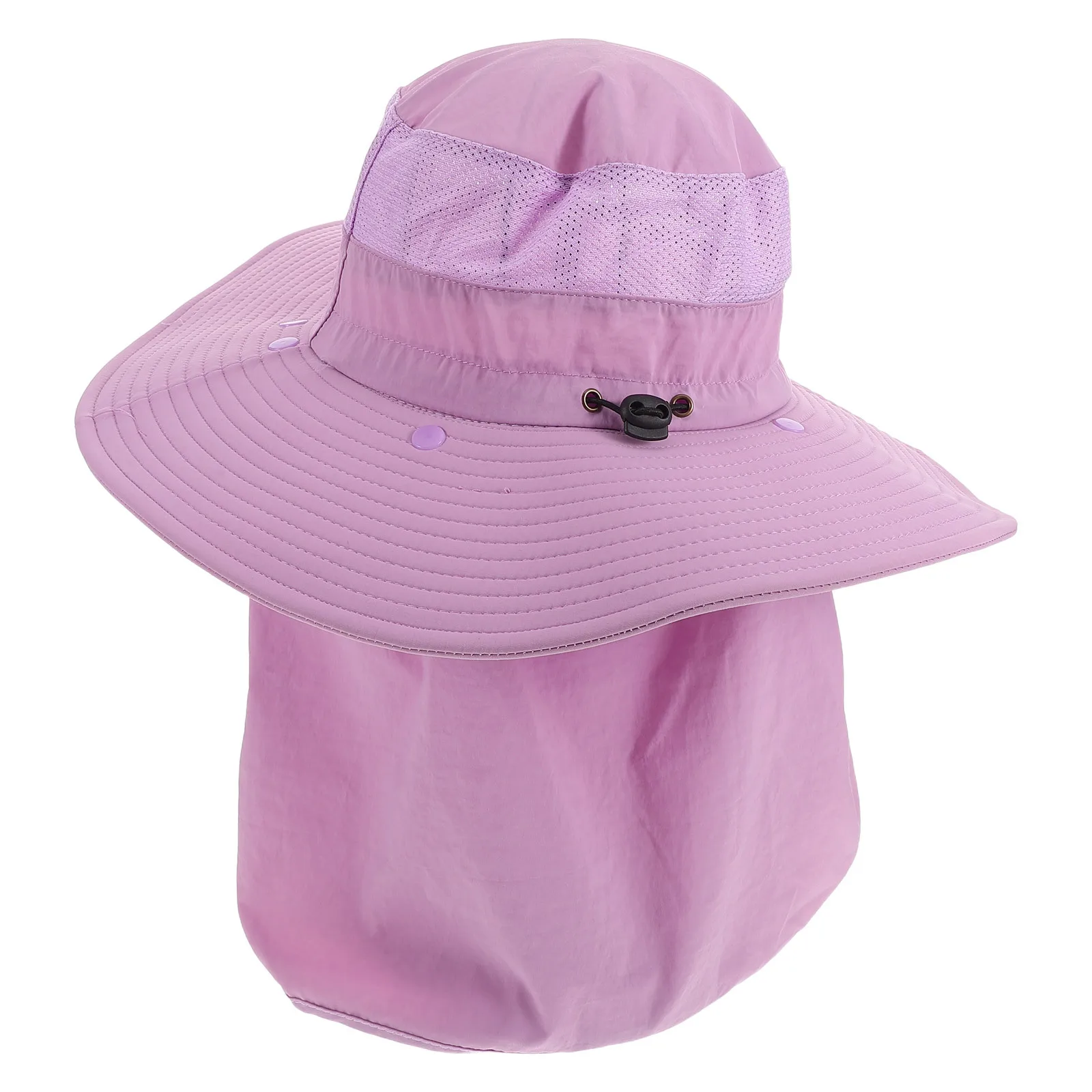 

Outdoor Fisherman Sun Protection Hat Summer Wide Brim Bucket Hat Breathable Mesh Adjustable Neck Flap for Beach Hiking Gardening