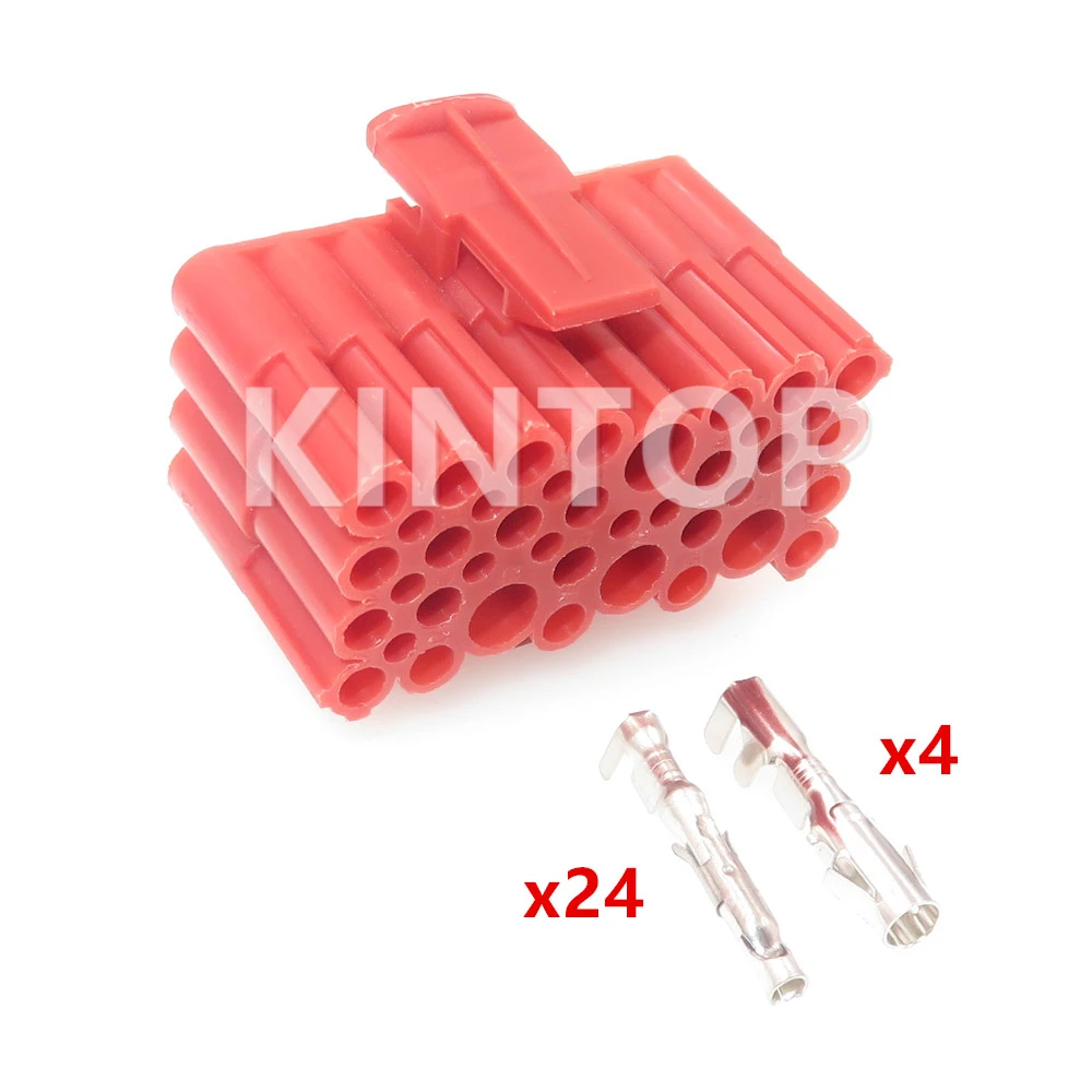 1 Set 28 Pins AC Assembly High Quality Red Car Unsealed Composite Connector 926673-1 Automobile Wire Harness Socket