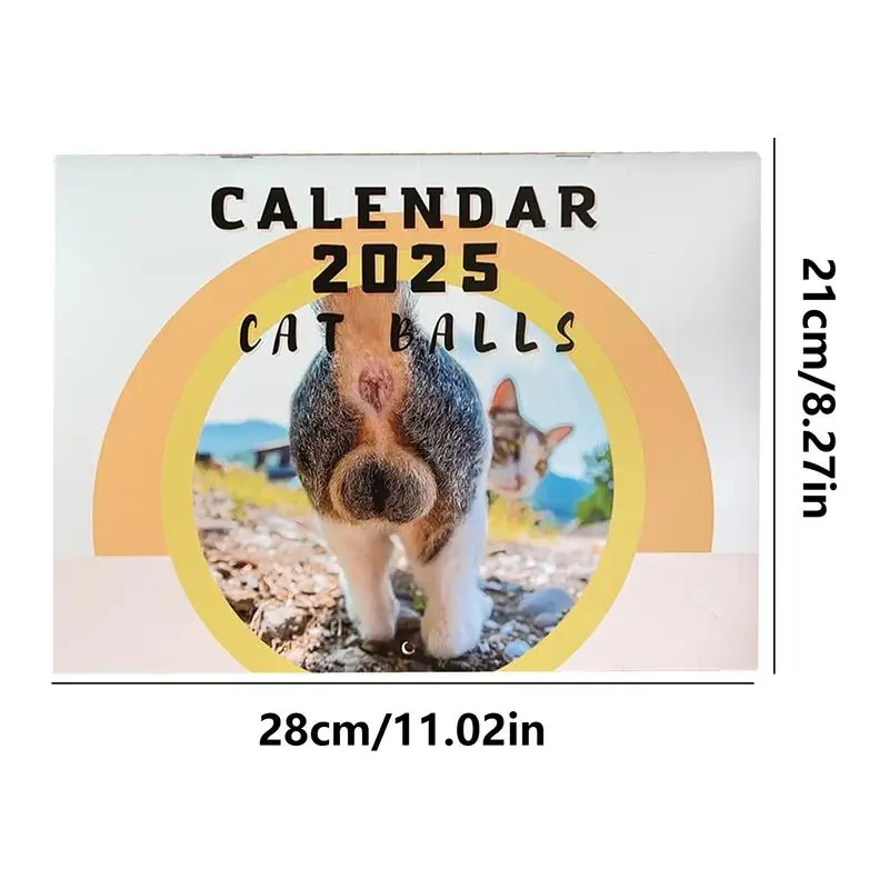 Imagem -06 - Calendário de Parede Pendurado para Família Cat Butt Calendar Funny Cool Humor Balls Calendar Whick Paper Gag Mensal 2023