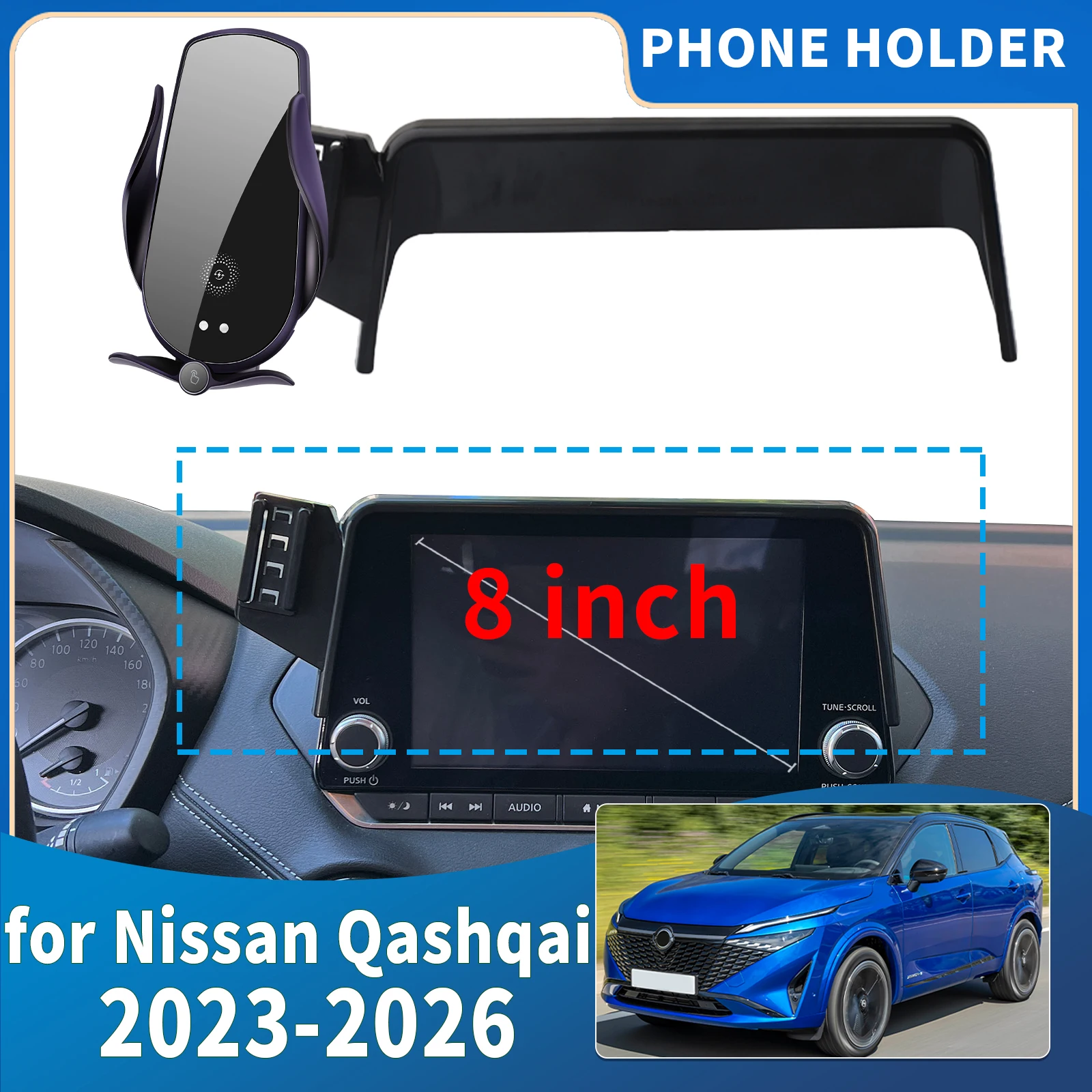 

fit for Nissan Qashqai 2023 2024 2025 2026 8inch Integrated Screen Mount Phone Holder Mount Car accessoires