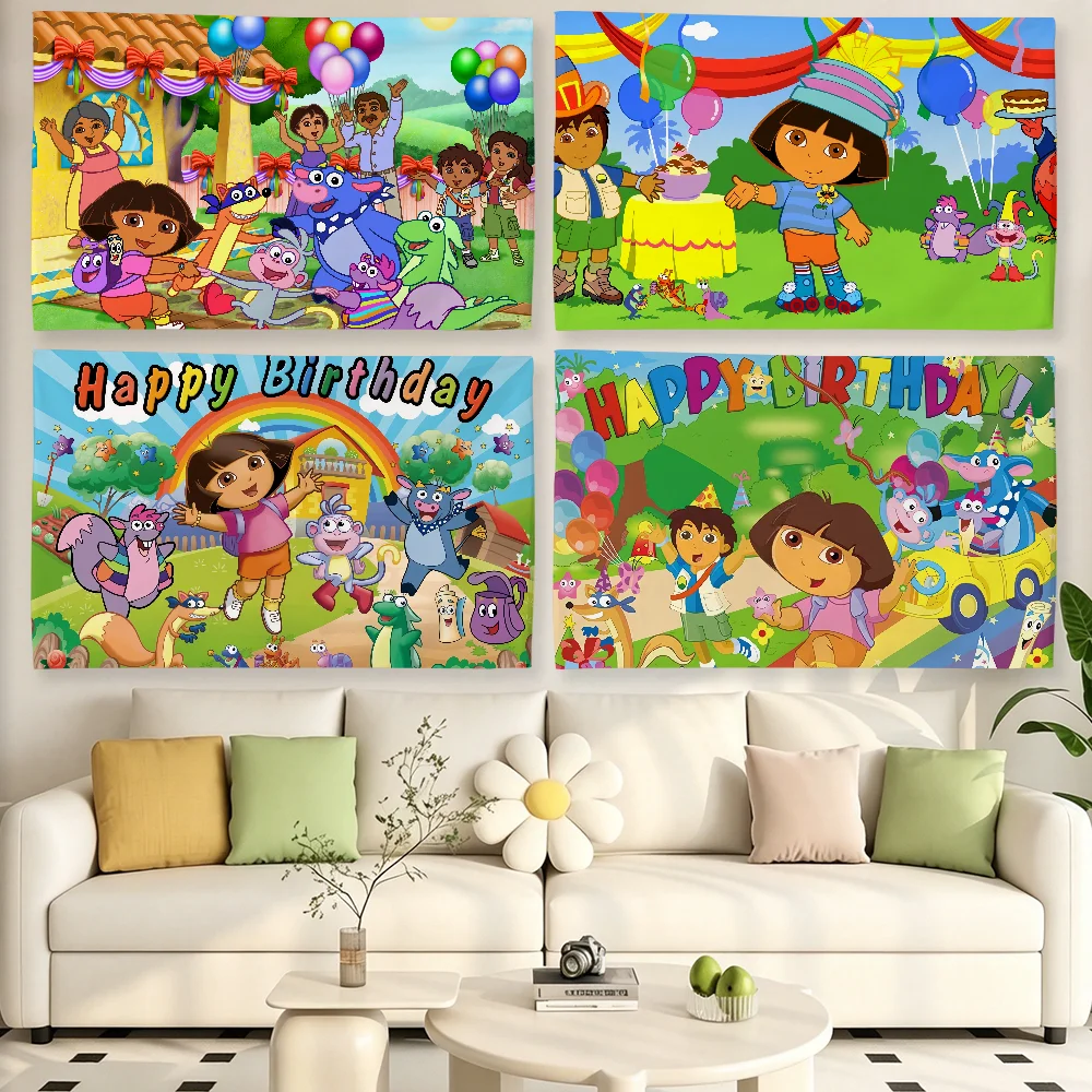 

Cartoon D-DoraS the E-Explorer flag For Living Room Home Dorm Decor Wall Outdoor Camping Party Banner Gifts