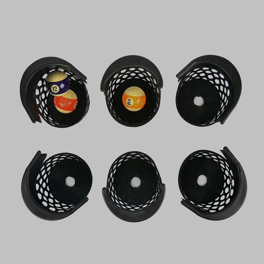 

6Pcs Heavy Duty Pool Table Pocket Replacement Made of Strong PP Material Billiard Storage Holder for Balls Compatible with Most