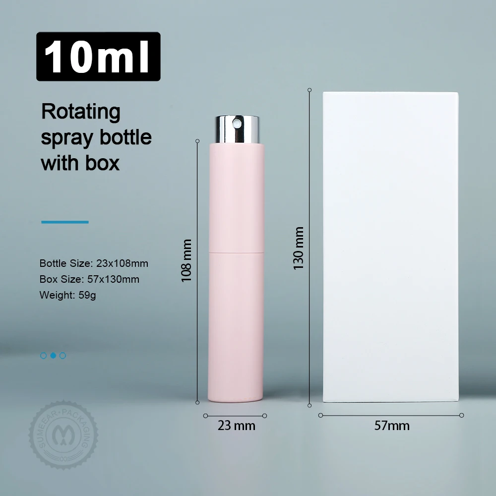 10/15/20pcs 10ml Perfume Bottle and Boxe Rotary Press Fine Mist Perfume Sprayers Reusable Perfume Gift Box Separate Bottles