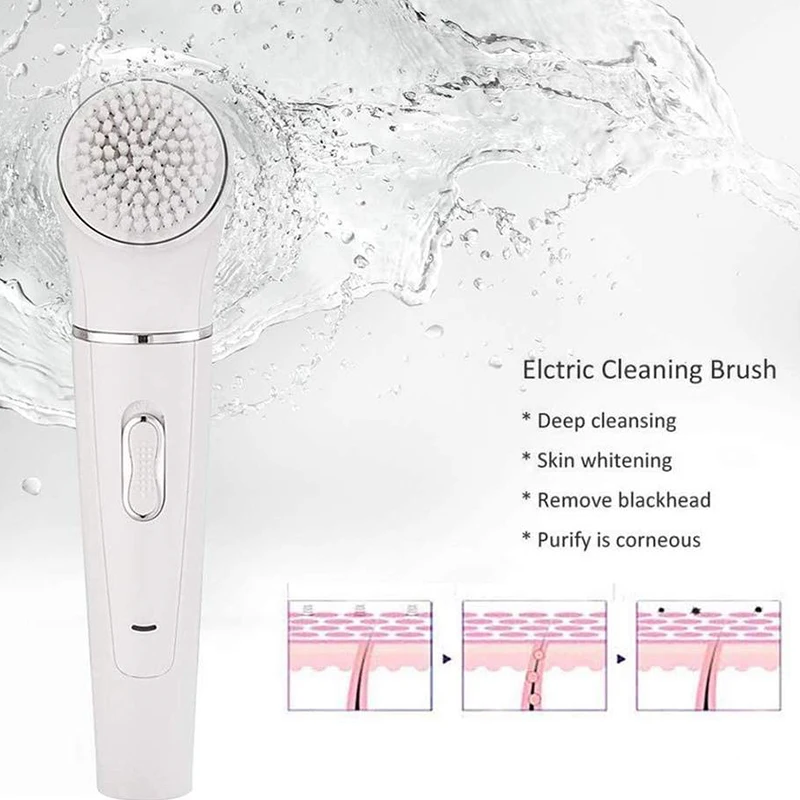 5 In 1 Facial Cleansing Brush Rechargeable Electric Waterproof Cleaning Brush Face Beauty Set