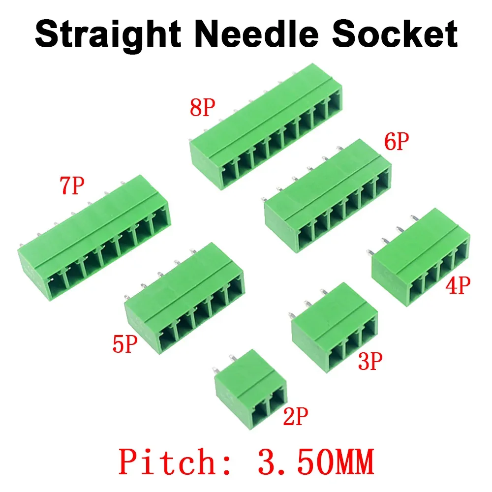 2EDG 3.5mm Sealed Bent Straight needle Right Angle Female socket Terminal Block Plug-in PCB Pin Holder 2-12Pin