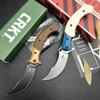 CR 7465 Compact Flipper Folding Knife 8Cr13Mov Persian Blade Linen/G10 Handle EDC Rescue Tool Jungle Adventure Knives