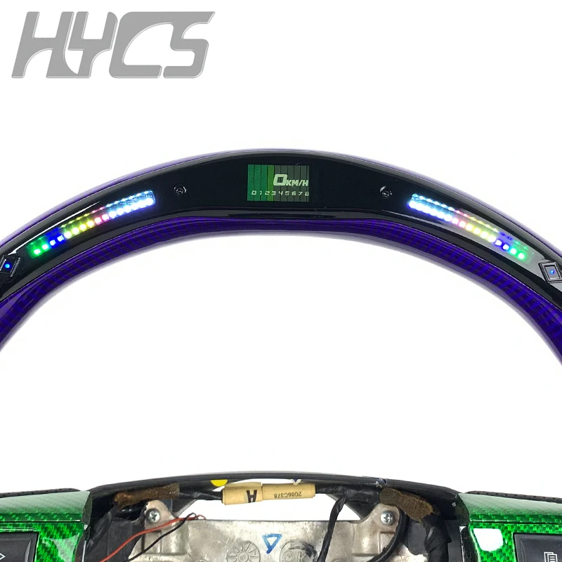 Real Carbon Fiber LED RPM Steering Wheel for Chrysler 300 300c 300srt Dodge Charger Challenger SRT8 2005-2008 Without airbags