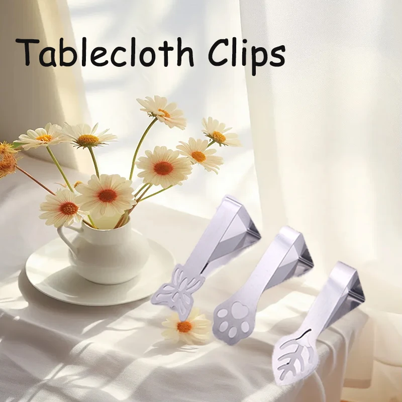 12PCS Stainless Steel Tablecloth Clamps Table Cloth Clips Holder for Party Wedding Promenade Picnic Table Cover Clamps Decor