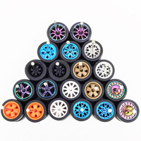 10 Sets 11mm/12mm/13mm/14mm 1/64 Alloy Car Wheels Rubber Tires for HW/Matchbox/Domeka 1:64 Diecast Car Model SUV Off Road