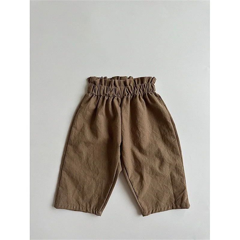 Pantalon Vintage Décontracté en Coton Doux et Respirant pour Garçon, Vêtement pour Enfant de 1 à 6 Ans, Marron/Kaki, Printemps et Été