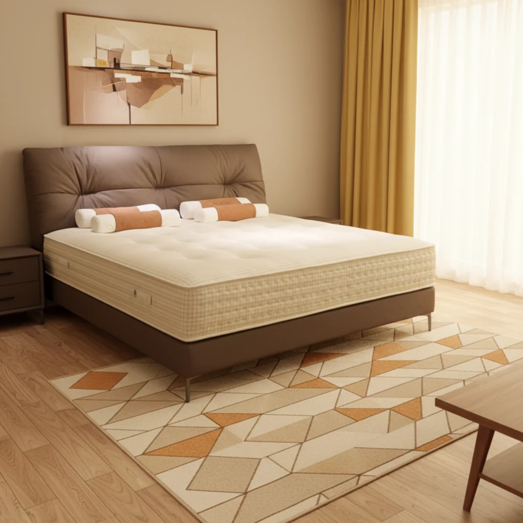 

#King Size Brown Fabric Upholstered Adjustable Platform Bed Frame With Storage Wing Back Design