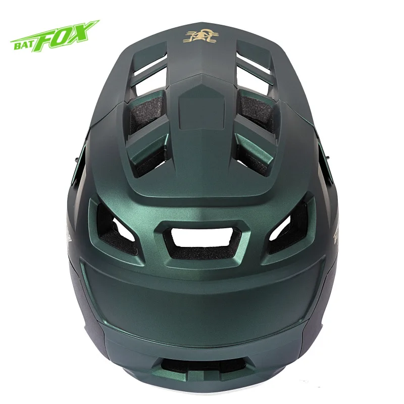 BATFOX New 3/4 Bicycle Helmet Mtb Half Helmet Mountain Bike Race Integrated Ear Protection Off-Road Cycling Helmet BMX Armor