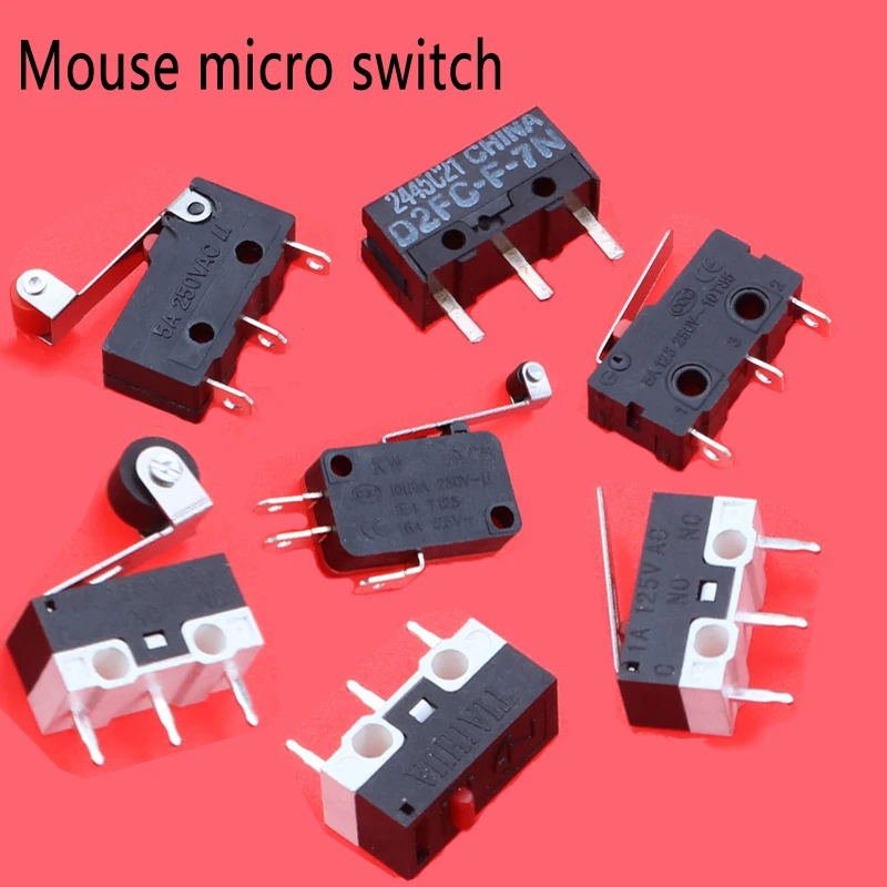 Touch Button Mouse Micro Switch 3P NO/NC Mini Switch Pulley Roller Travel Limit Switch 5A250V16A125V Open Close Roller Connector