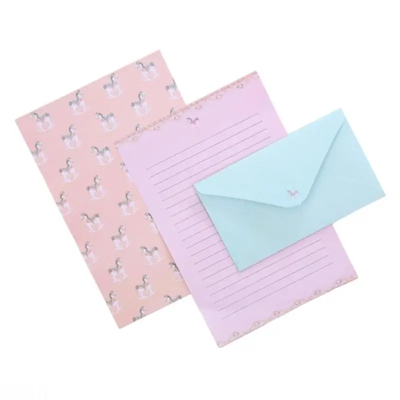 

D08B Correspondence Envelope Set with Delicate Flower Pattern and Wildlife Artwork