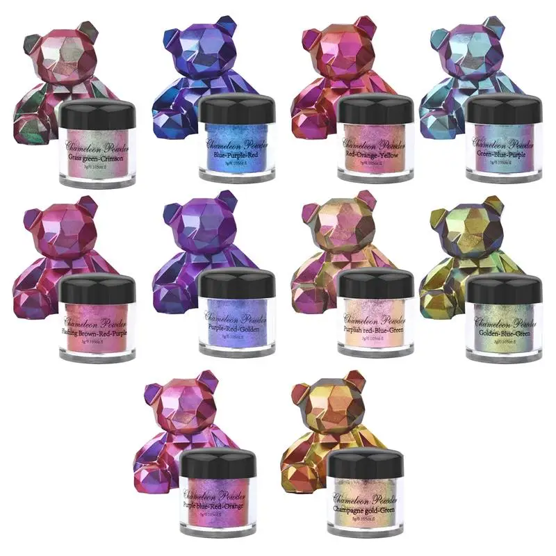 3g/Flasche Spiegel Chamäleon Pulver Shift Glimmer Pulver DIY Epoxidharz Kristall Silikon form Perle Pigment Malerei Farbstoff