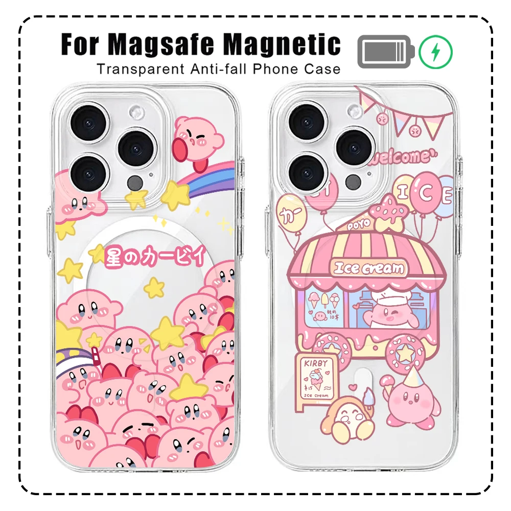 Cute Cartoon K-Kirbys For Magesafe Magnetic Phone Case for iPhone 17 Air 16 15 14 Plus 13 12 11 Pro Max X Xs XR 8 SE Clear Cover - AliExpress 202192403 Cute Cartoon K-Kirbys For Magesafe Magnetic Phone Case for iPhone 17 Air 16 15 14 Plus 13 12 11 Pro Max X Xs XR 8 SE Clear Cover - AliExpress 202192403