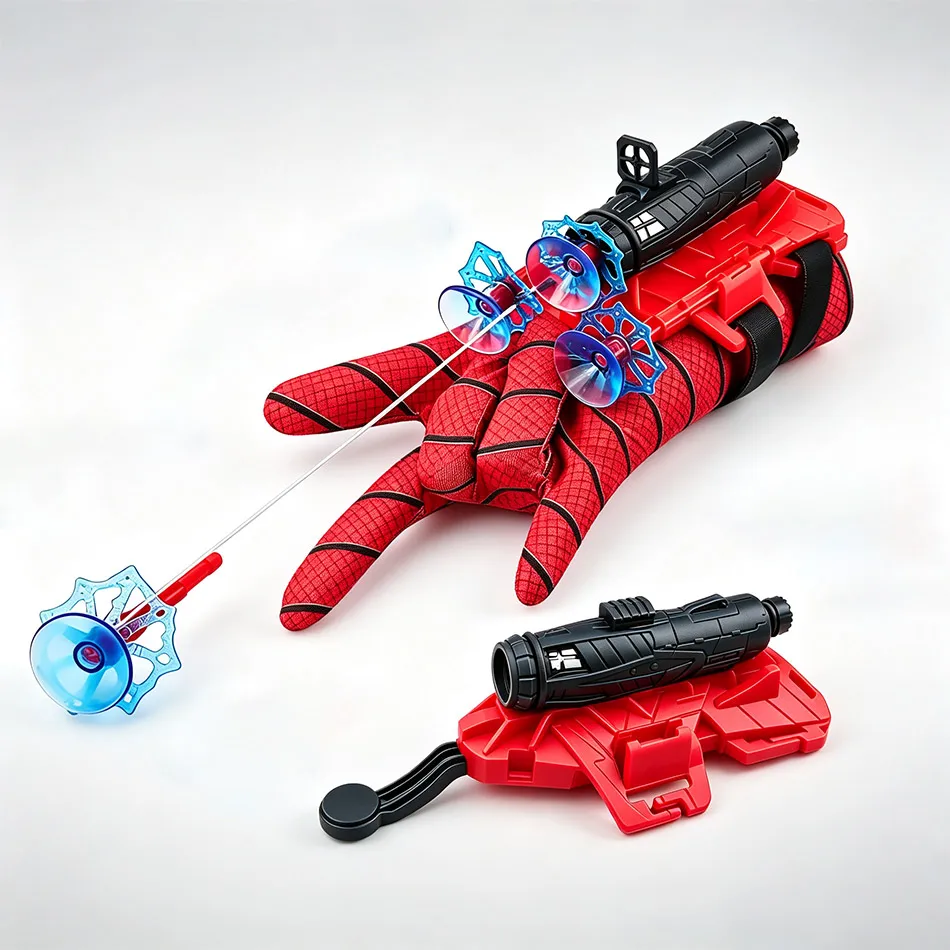 Hot Web Shooter Glove for Role Play Games Spider Web Launch Gloves - Red and Blue Hero Toys, Fun Interactive Party Games gift