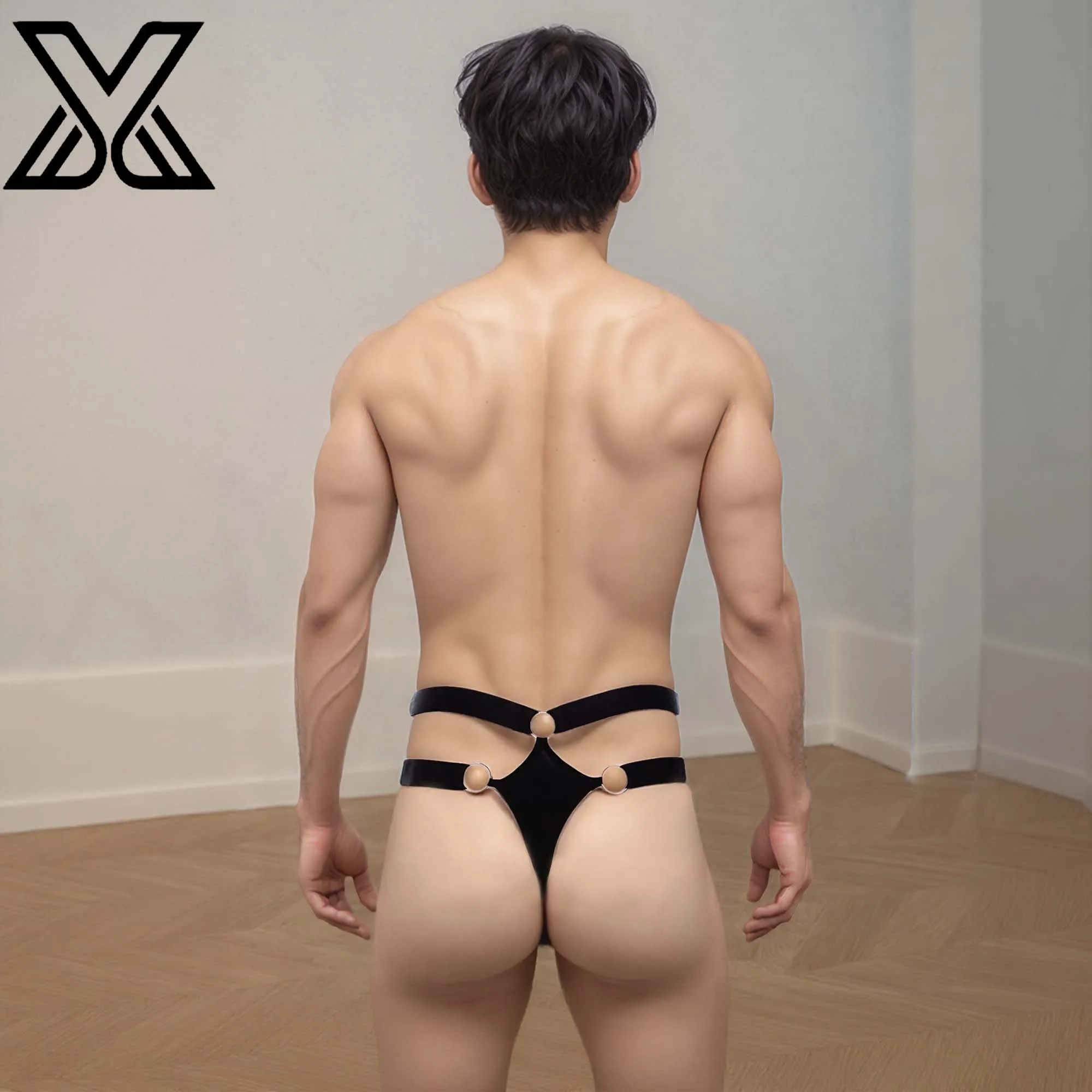 XMJXMY Men's sexy elastic breathable ring men's triangle underwear swimming trunks