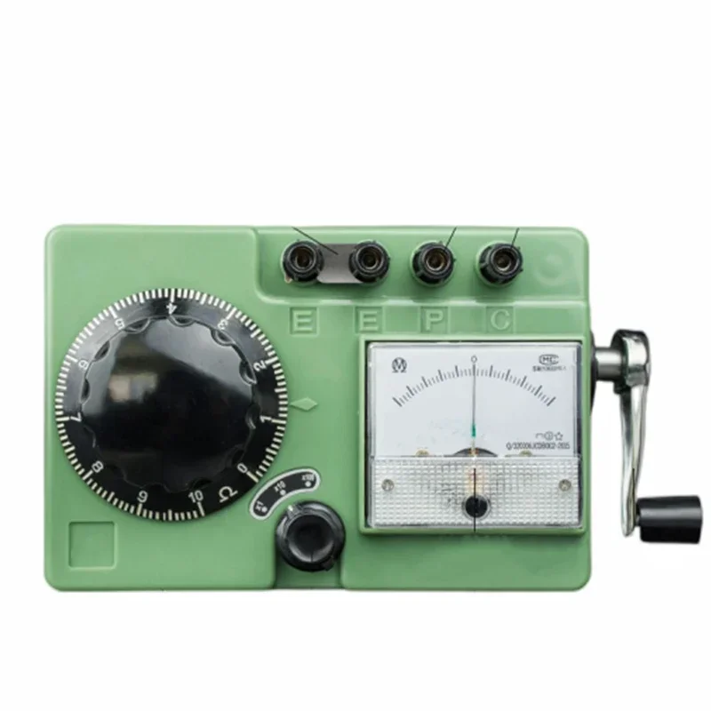1PC Grounding Resistance Tester Hand-cranked Lightning Protection Shaking Table Measuring Grounding Resistance Instrument
