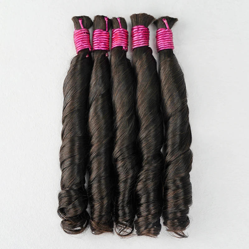 No Weft Human Hair For Braiding 100% Virgin Bulk Human Hair Curly  Unprocessed Human Hair Bulk Extensions Brazilian Remy Hair