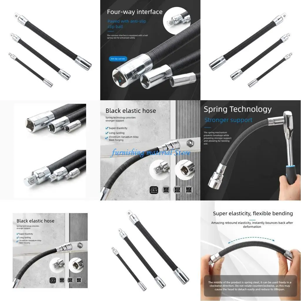 

Y5GD Electric Wrench Adapter Soft Shaft Fast Ratcheting Wrench Hand Spring Extension Rod Rod Sleeve Extension Rod