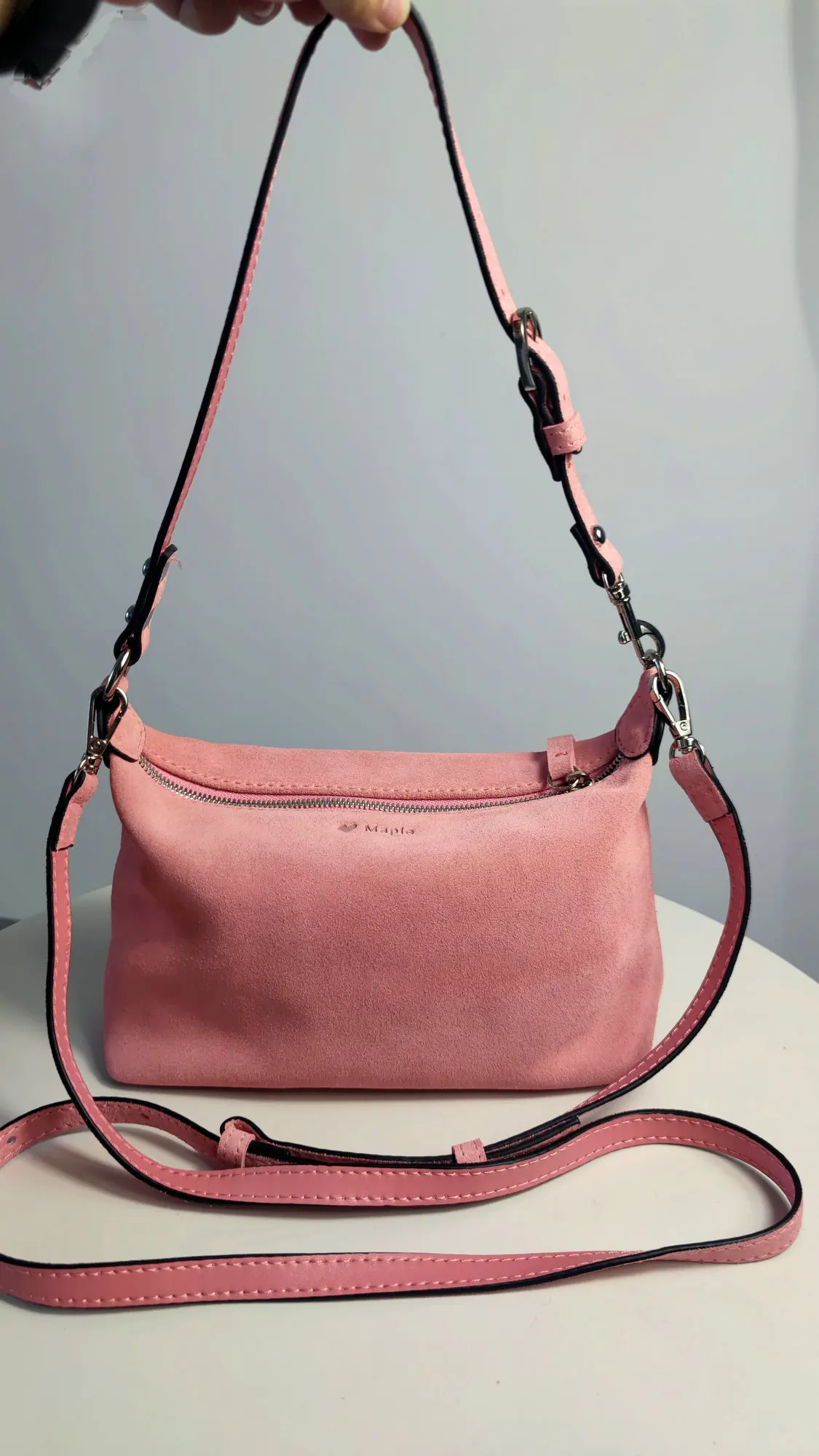 

Genuine Suede Hobo Bag Girly Pink Purse Luxury Winter 2025 Popular Statement Handbag Customizable Logo/Initial Crossbody Tote