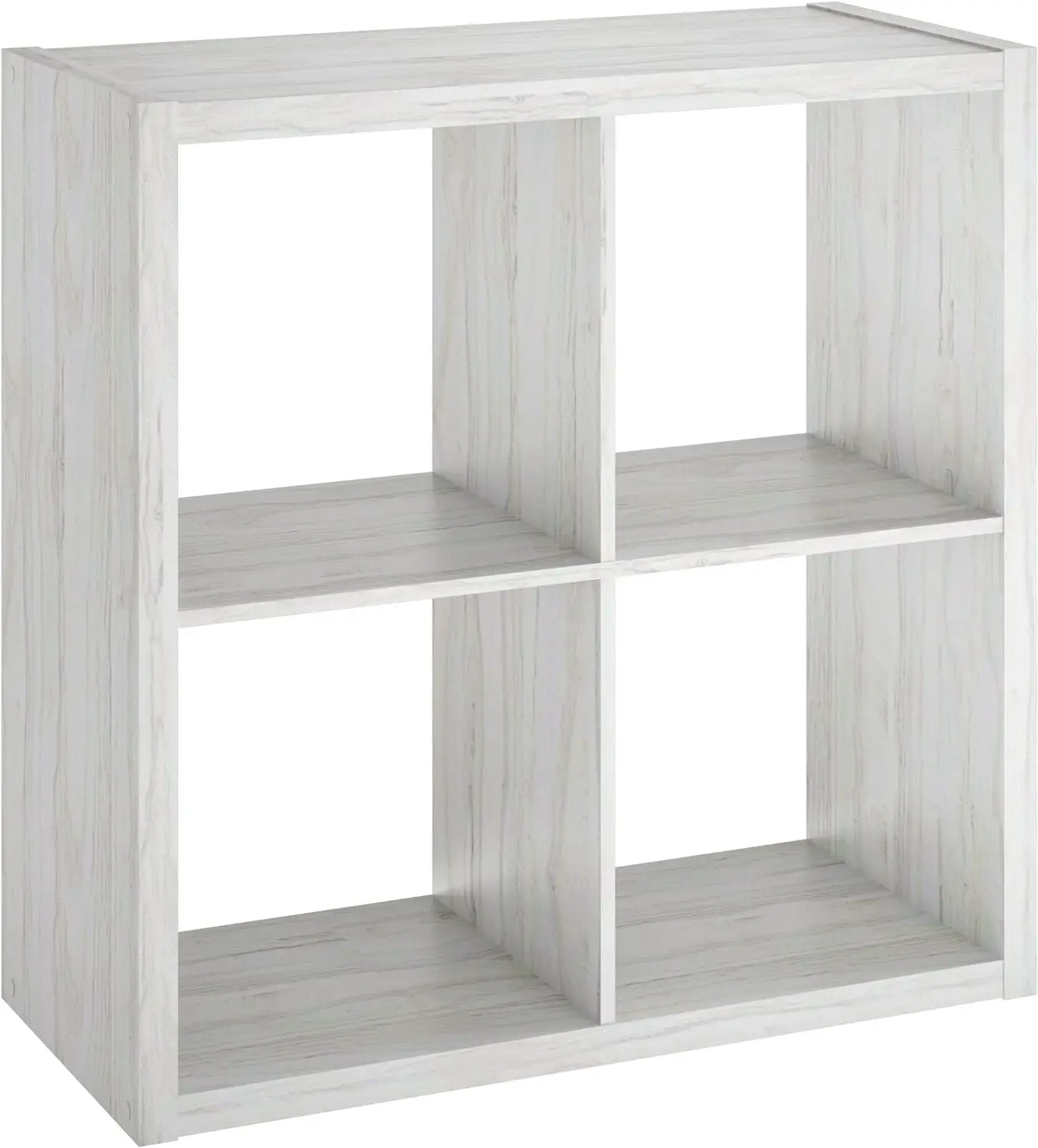 NEW 4550 Decorative Open Back 4-Cube Storage Organizer, Bleached Walnut USA