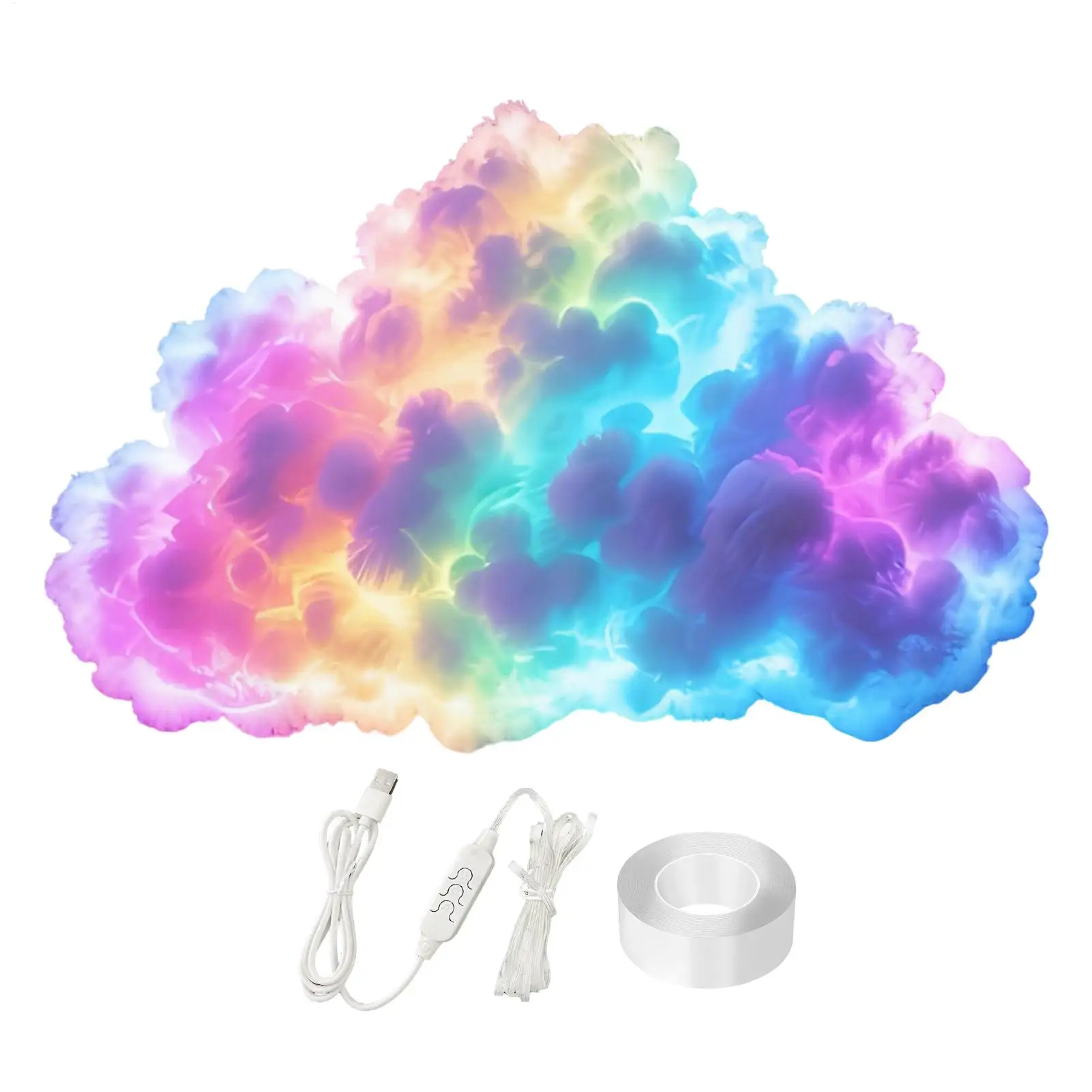 3D Thunder Cloud LED Light with Music - USB Powered Mood Lamp for Ceiling, Bedroom, Desk, Party, Festival & Photography Decor