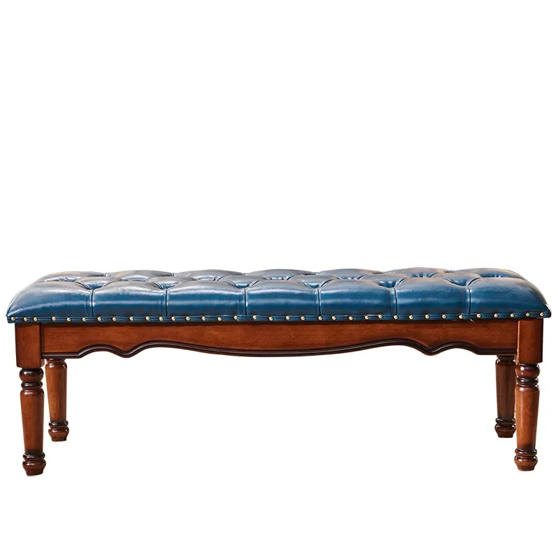 

American rural Roman column bedside stool bed modern simple cloakroom shoe changing stool soft bag