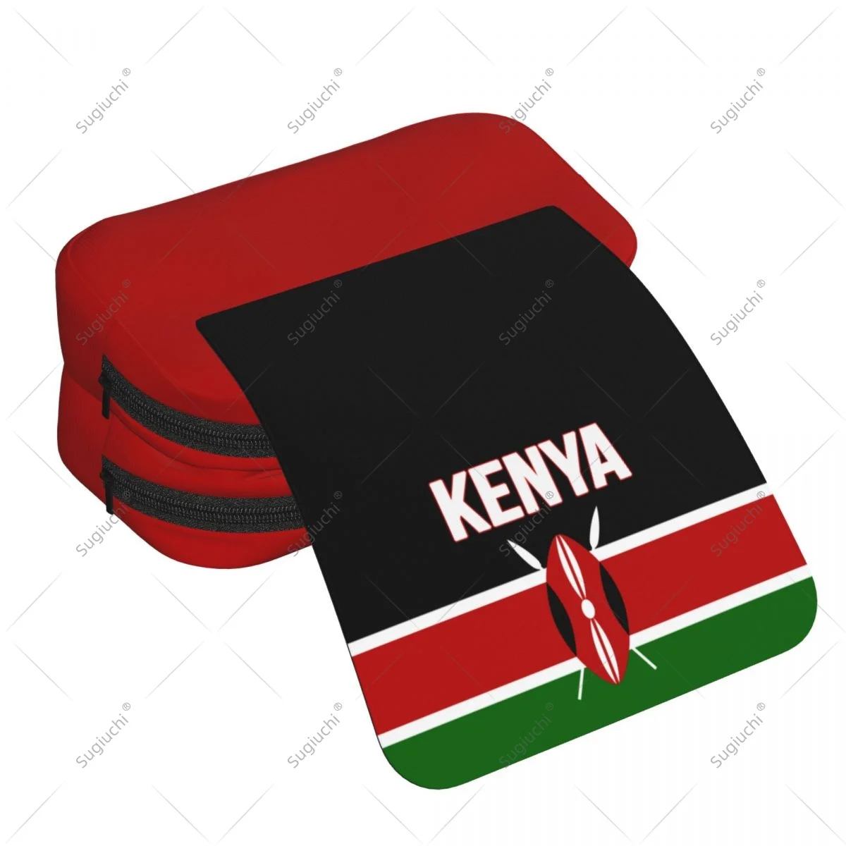 Estuche para lápices, bolsas para tijeras, bandera de Kenia 3D, tela Oxford de doble capa, estuche para bolígrafos de almacenamiento de papelería