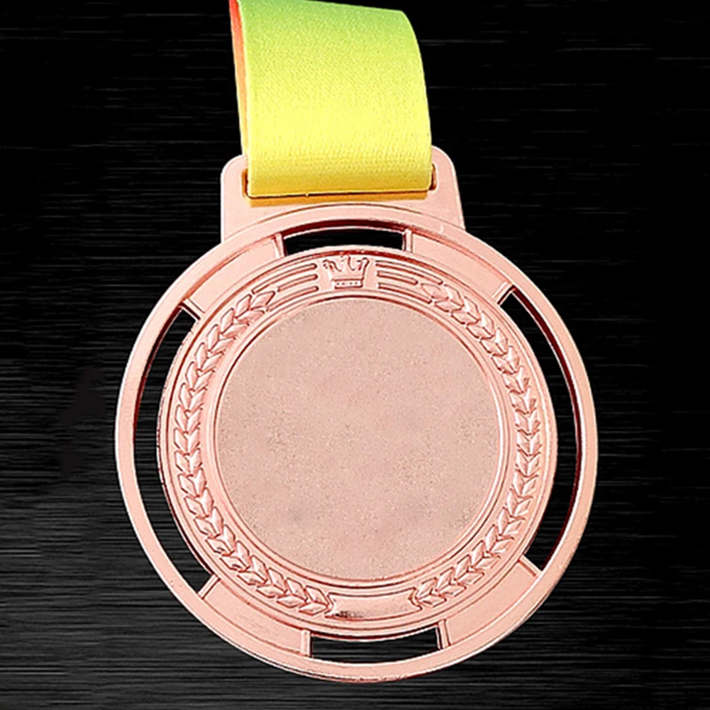 1-5PCSSport Competition Prize Ribbon Strap Torch Medal Souvenir Zinc Alloy Sport Match Competition Prize with Ribbon Strap