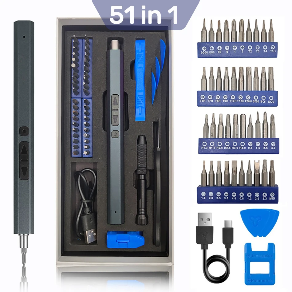 

36-In-1 51-In-1 Electric Screwdriver Set Rechargeable Wireless Screwdriver Cordless Bit Kit For Phone Toy Compute Repair Tools