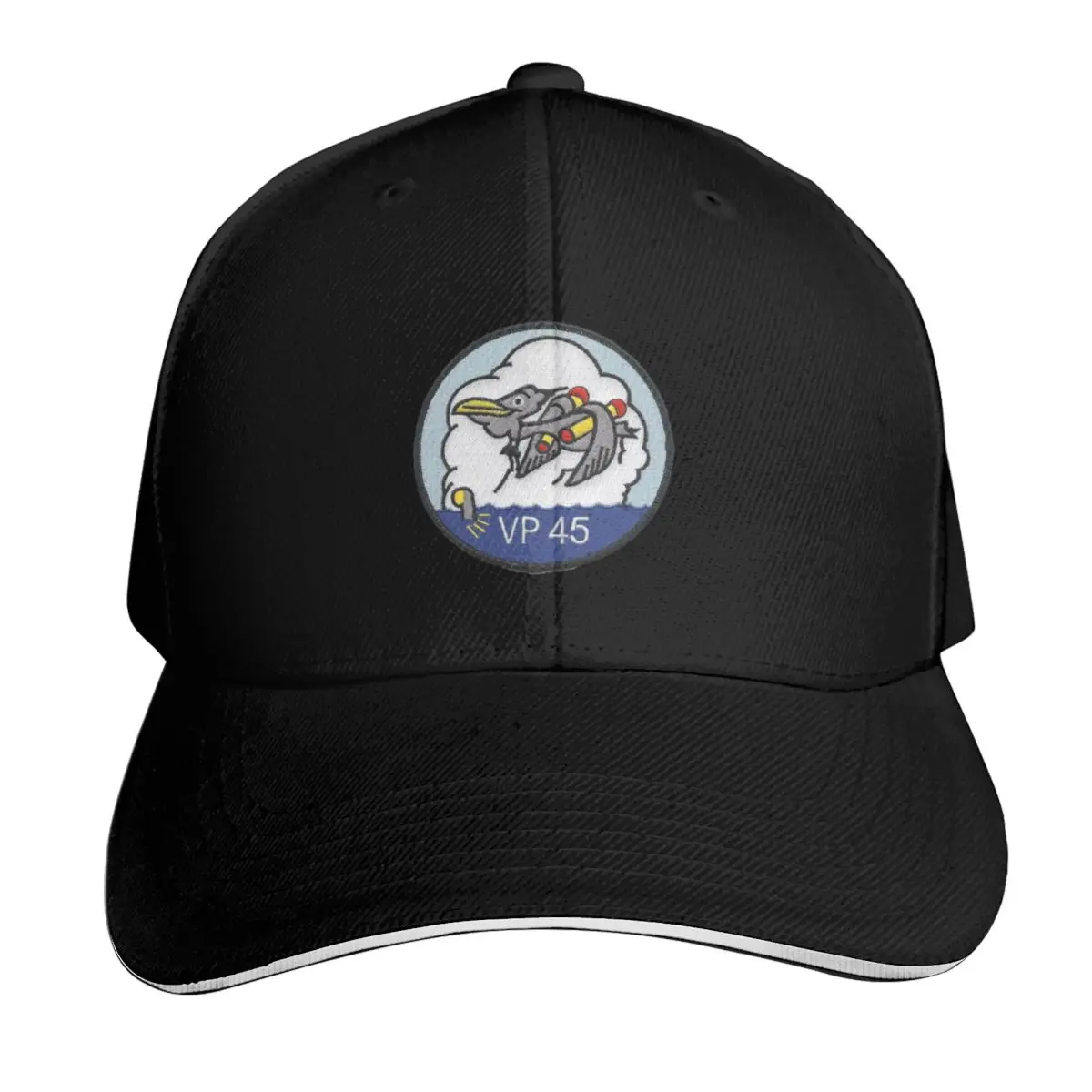 VP-45 PATROL SQUADRON STORE Baseball Cap Cotton Twill Breathable Contrast Two Tone Brim Snapback Flat Bill