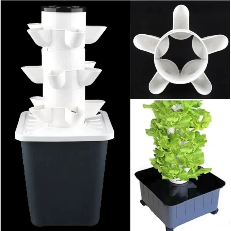 Greenhouse Vertical Tower Vegetable Planter Hydroponic Growing System DIY Balcony Detachable Home Garden