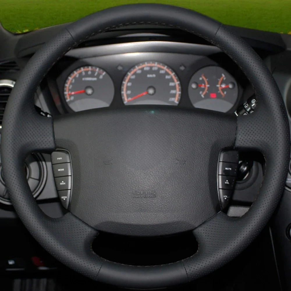 

Car Steering Wheel Cover DIY Hand-stitched Black Artificial Leather For Ssangyong Actyon Kyron Accessories