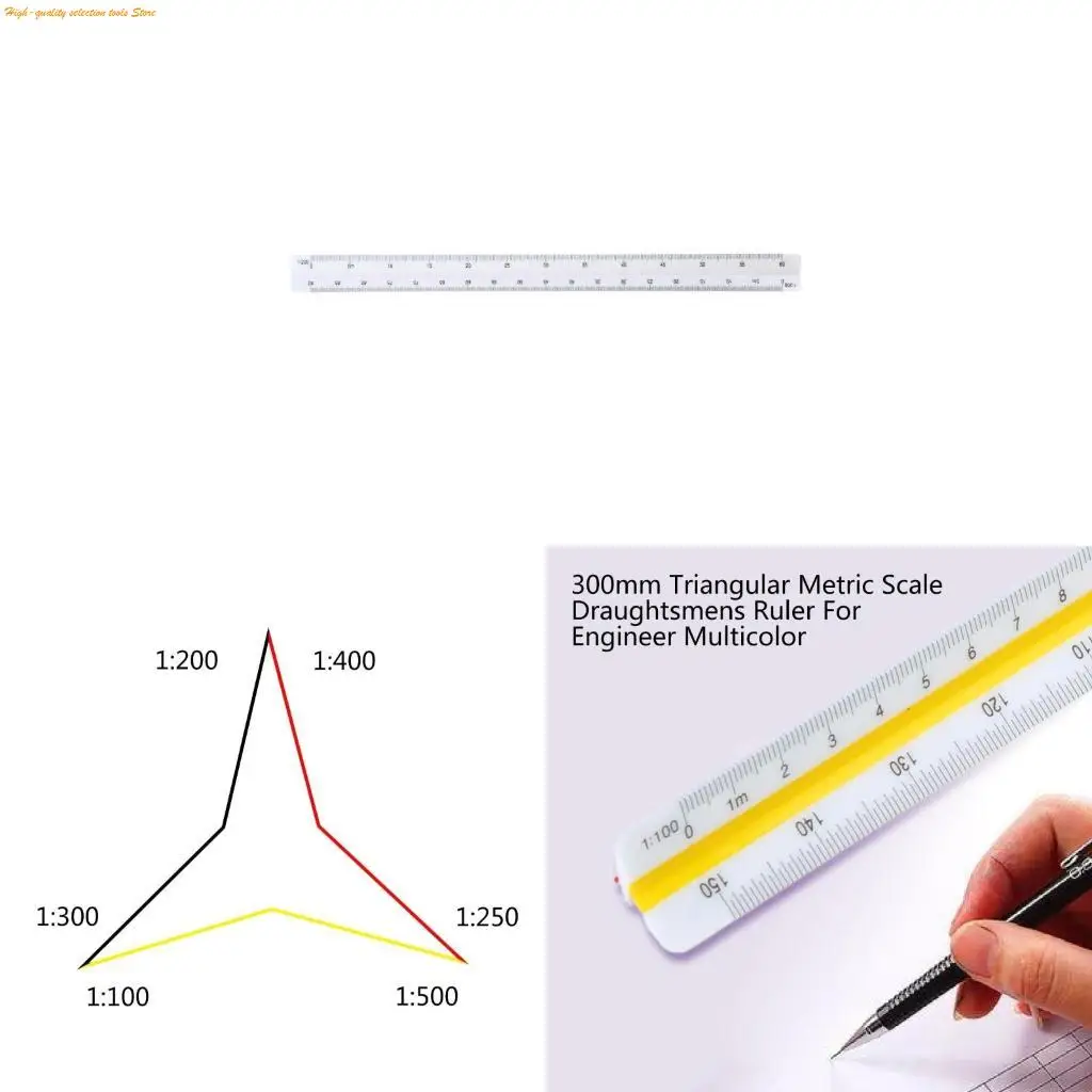 203F Triangular Ruler 1:100, 1:200, 1:250, 1:300, 1:500 Architectural Ruler