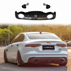 Rear Diffuser For JAGUAR XE X760 ABS Bright Black Material Bumper Lip Exhaust Protector Cover Pilot Light Body Kit