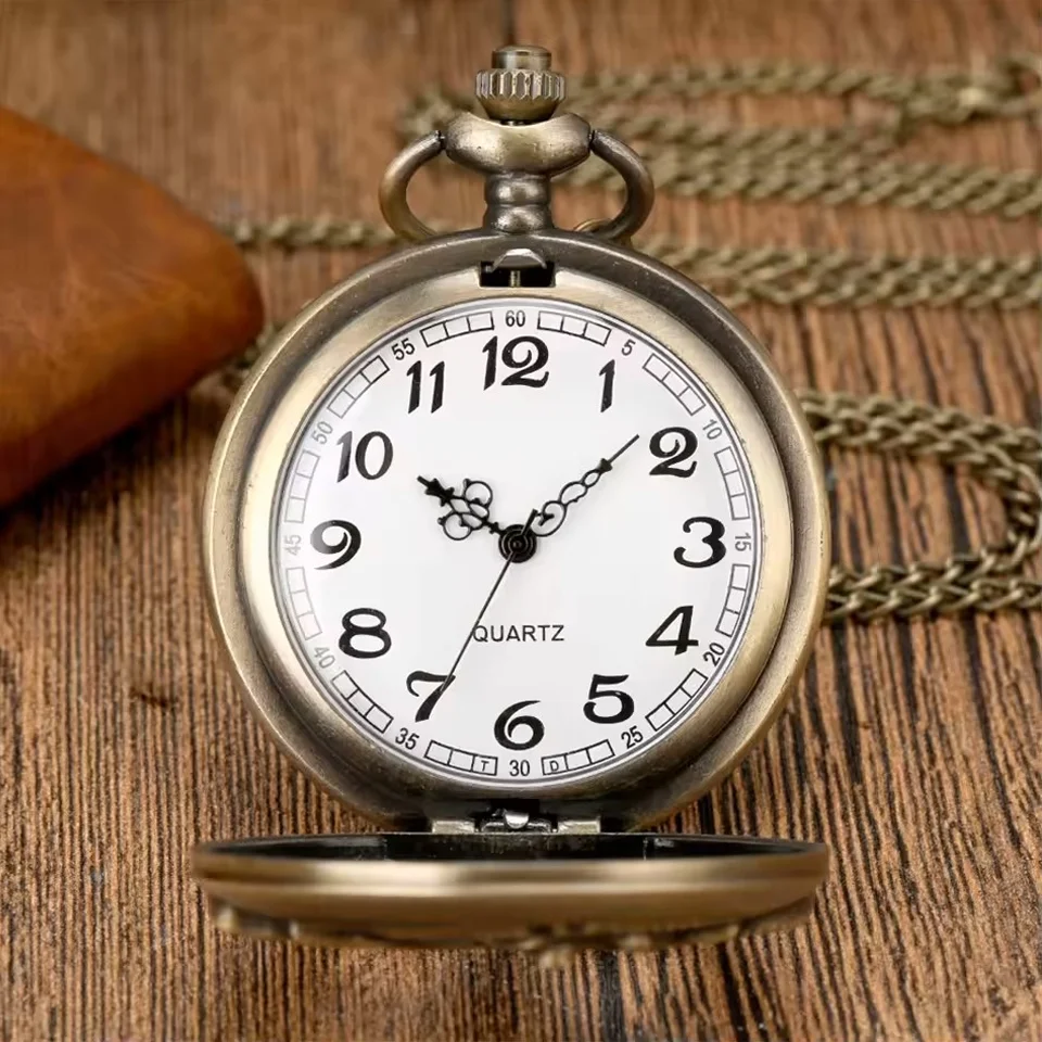Retro Motorcycle CAR Pattern Quartz Pocket Watch Motorbike MOTO Design Pendant Fob Watch Chain Gifts for Men image 3