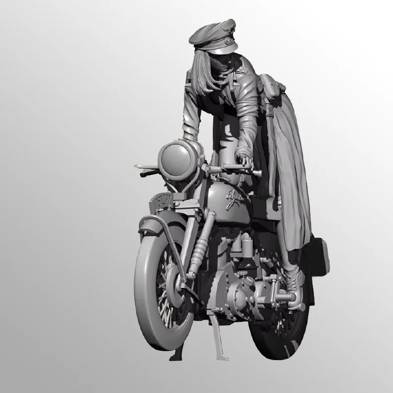 

1/24 Resin Model Figure Motorcycle Soldier Gk Micro Miniature 3d Printed White Model Toy Unassembled And Unpainted Kit