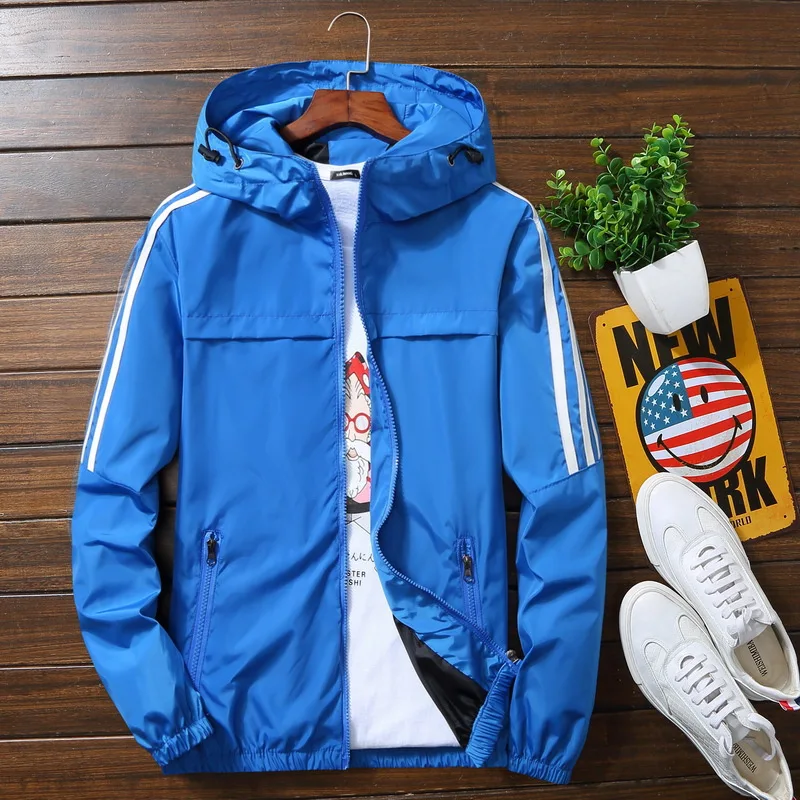 Men Casual Hooded Bomber Jacket Hip Hop Windbreaker Sports Fashion Zipper Korean Waterproof Outdoor Camping Coat Women Autumn