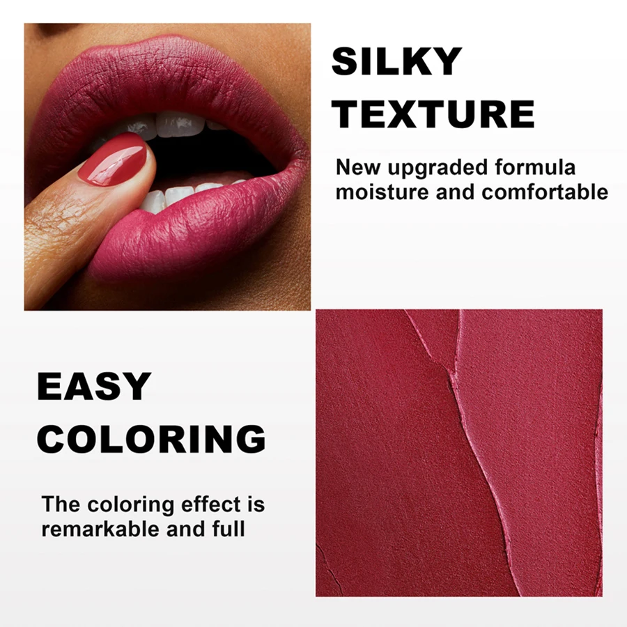 6Pcs Gift Box Velvet Matte Lipstick Kit Lips Makeup Nude Lip Stick Nonstick Cup Waterproof Lipstick Set Foggy Matte Lip Balm