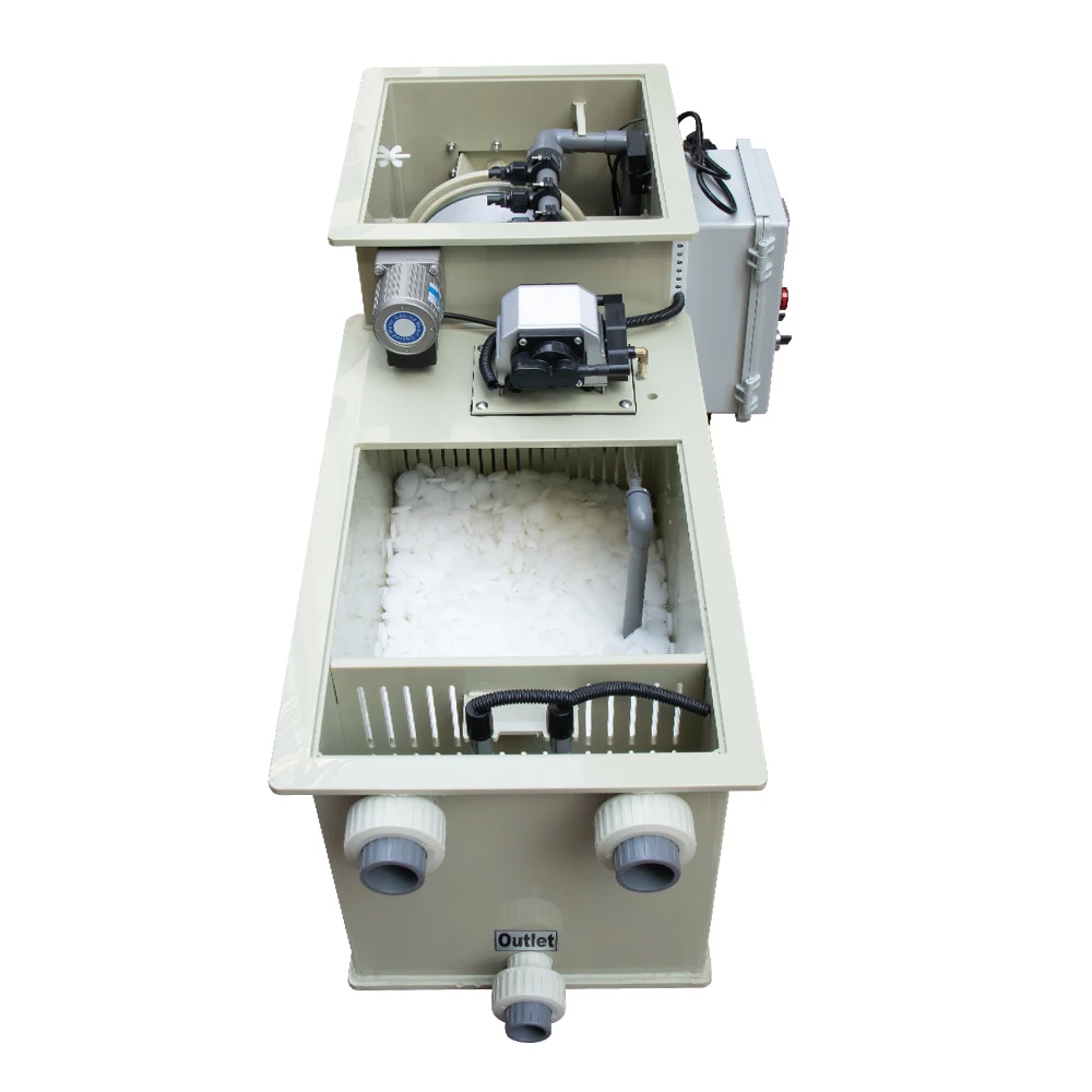 QihangRAS Factory Direct 1000 gal Koi Pond Filter Unit Wholesale Aquaculture Equipment External Bio Filter Chamber 11W*2 UV