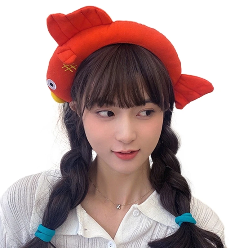 Girl Fish Headbands Lucky Fish Headwear Wide Hairband Headwear Cartoon Hairband Birthday Party