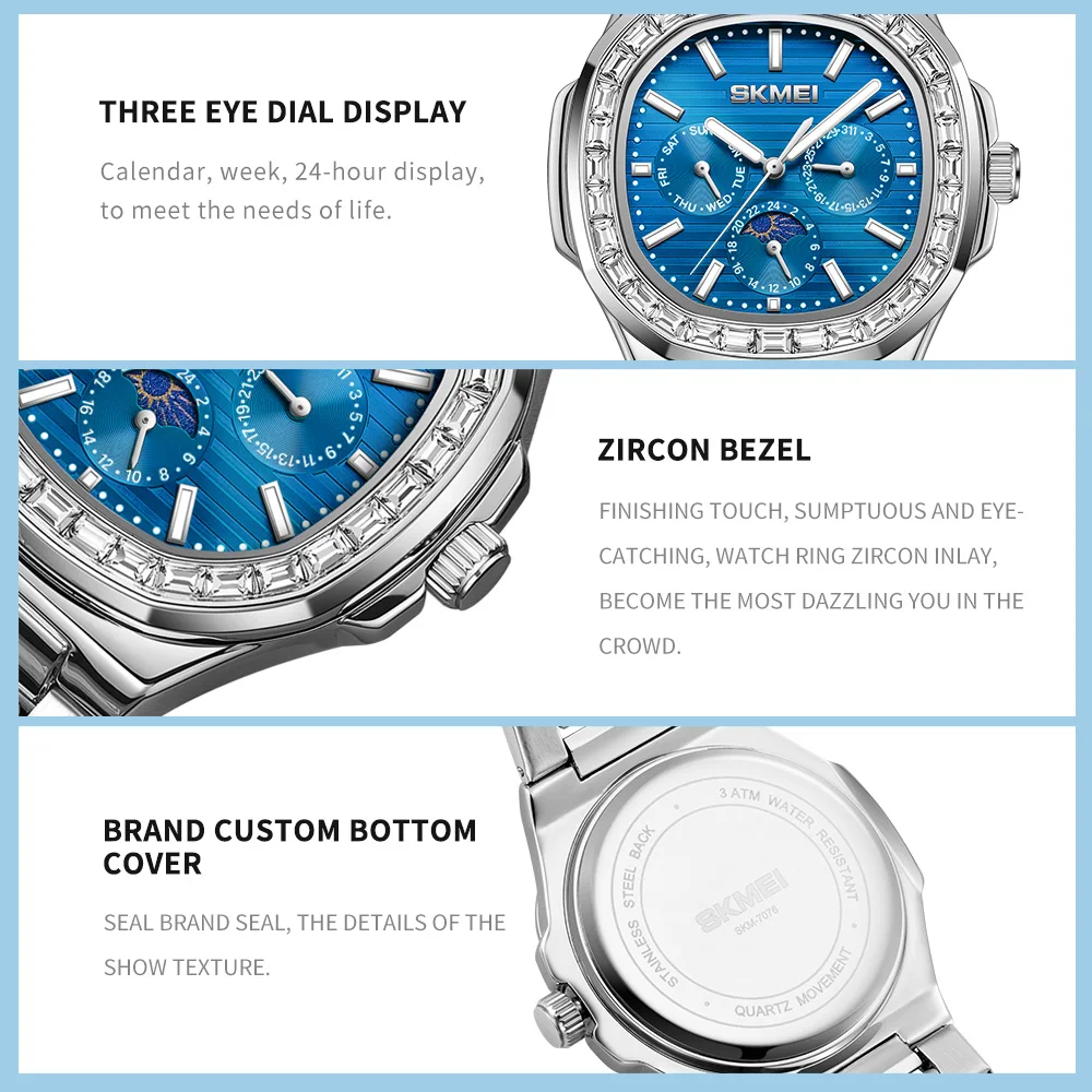 SKMEI Top Brand Luxury Movement Quartz Watch For Mens Women  Wristwatch Calendar Waterproof Time Clock Male Watches Reloj Hombre